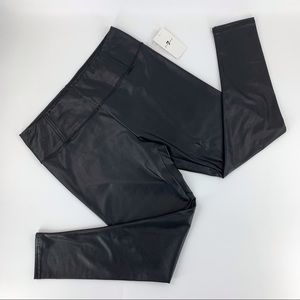 7 For All Mankind NWT Black Vegan Leather Leggings, 1X